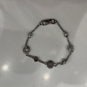 Givenchy Rhodium Bracelet with Crystal Details